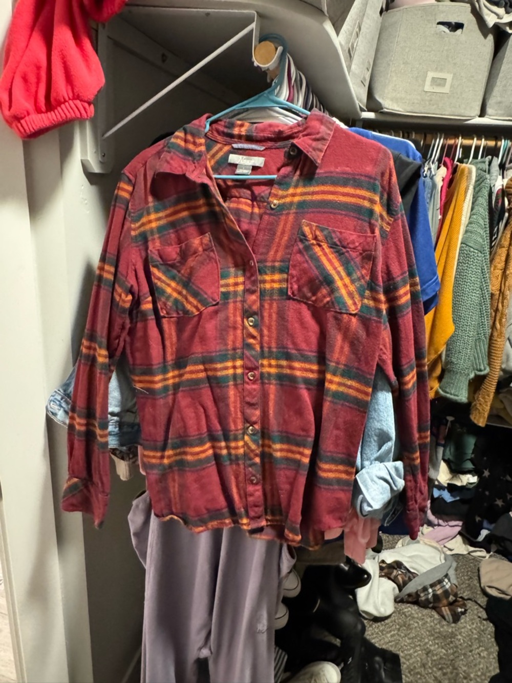 Natural Reflections Red Plaid Button-Up Shirt